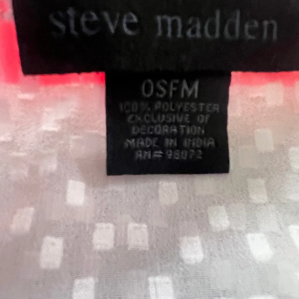 Steve Madden Kaftan Cover Up OSFM Women Sheer Dobby Dot Neon Pink Beach Pool